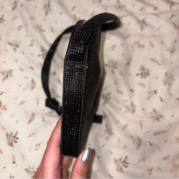 Black Heart-Shaped Evening Bag rhinestone sparkly zara - Picture 6 of 8